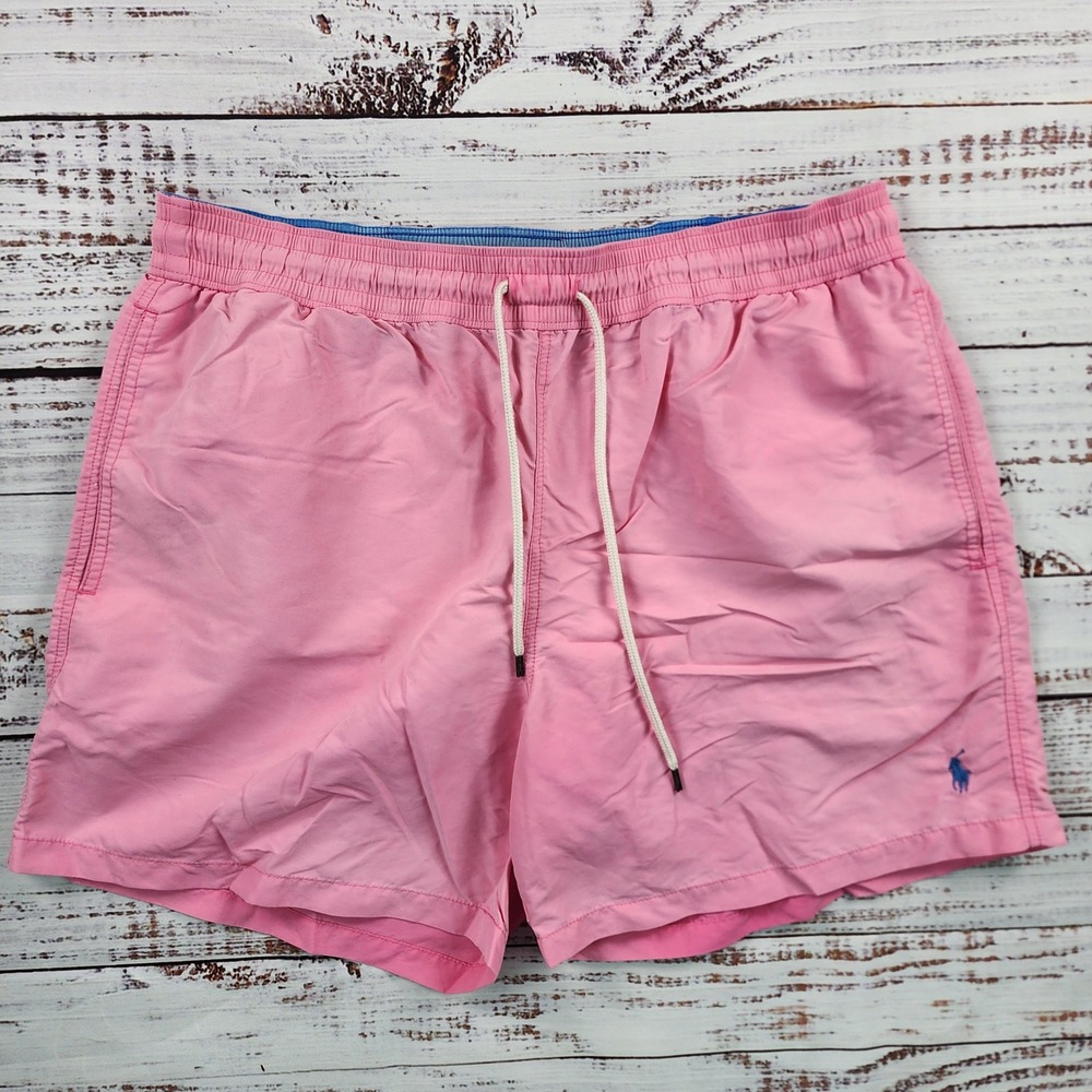 Polo Ralph Lauren Traveler Swim Trunks Pink Mens XL Mesh Liner Board Shorts 6in